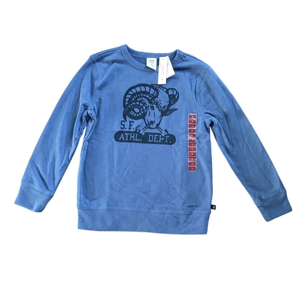 Gap Terry Lined Graphic Print Crewneck Pullover Sweatshirt NEW WITH TAGS